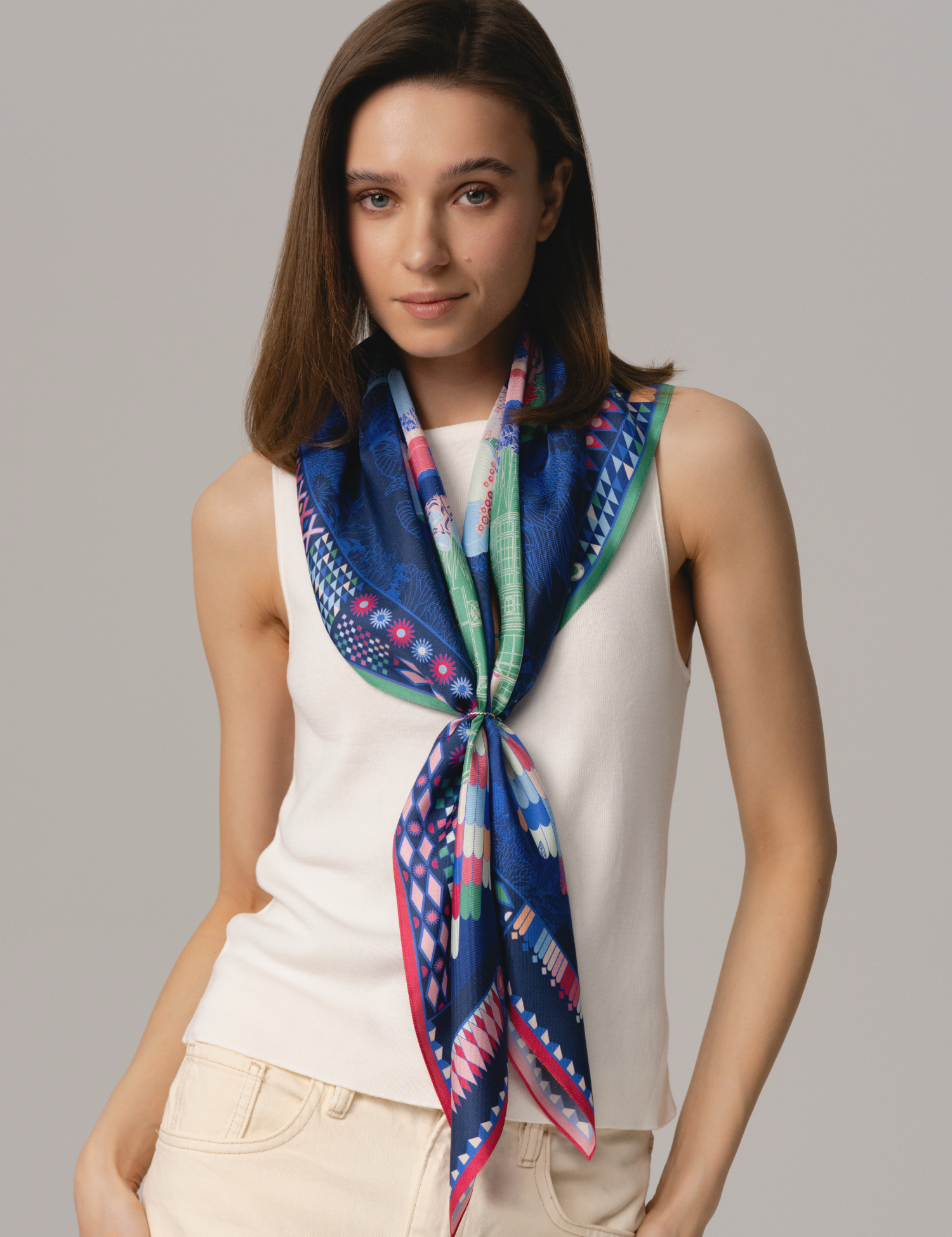 Картинка Шовкова хустина «Garden Navy»